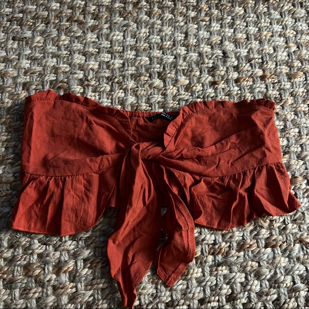 SHEIN Tie knot cropped top